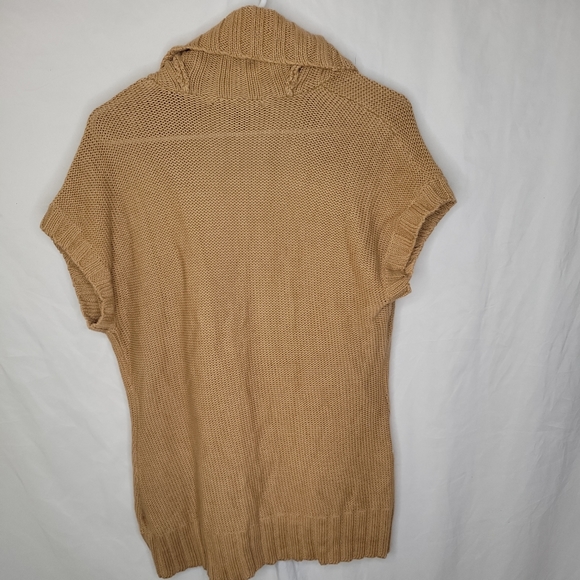 Ralph Lauren Sweater Womens Large Tan Vest Cardigan Linen Blend Buckle Size Med - Picture 5 of 5